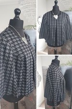 Black LADIES Jacket BOXY short blazer EVANS women's PLUS size 22 XL Check Lined