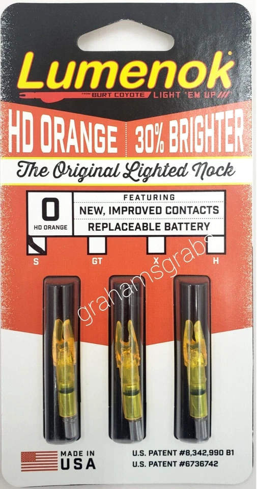 NEW BURTS COYOTE LUMENOK LIGHTED NOCK 3-PK GREEN (SLG3) or HD ORANGE (SL3) USA - Image 3 of 4