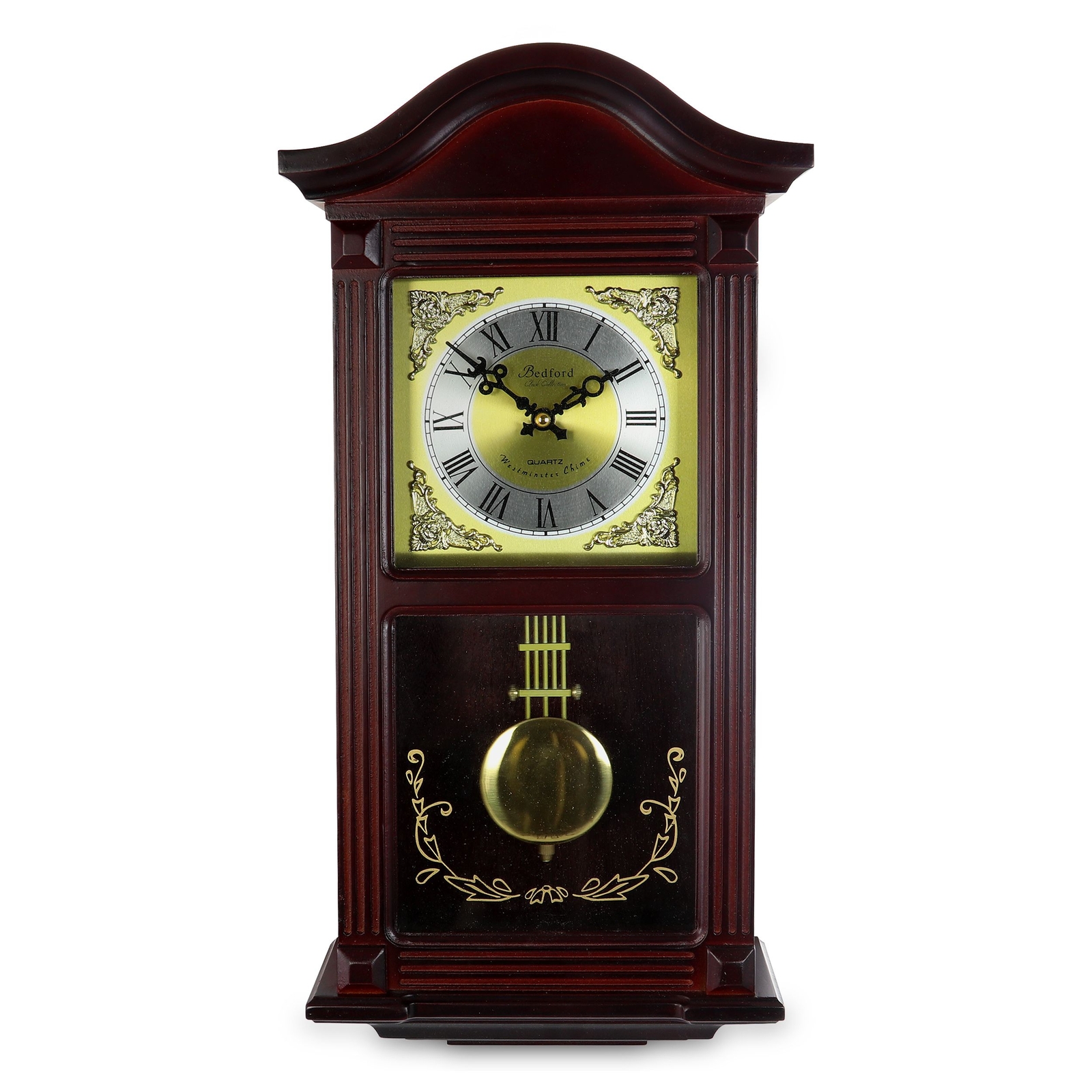 Коллекция часов Bedford Clock Collection 22-дюймовые настенные часы из красного дерева и вишневого дуба с