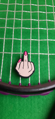 Middle Finger Tennis Racket Vibration Dampener Pink Nails UK seller | eBay  UK