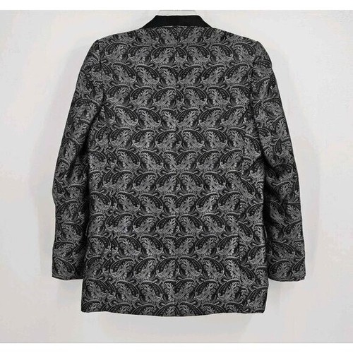 Bocaccio Uomo Sz 10 Boys Gray Silver Black 2 Button Blazer Jacket Slight Sheen - Picture 2 of 7