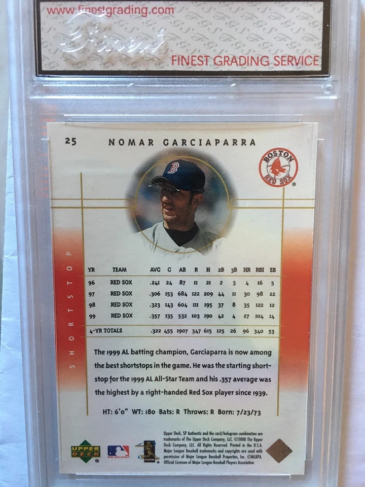 1999 SP Authentic #25 Nomar Garciaparra FGS GEM MINT 10 - Image 2 of 2
