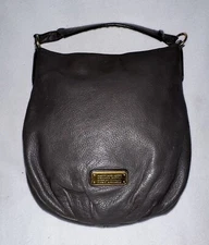 MARC BY MARC JACOBS Q Hillier Pebbled Hobo Shoulder Bag Gray Faded Aluminum