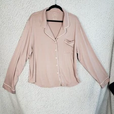 Cozy Earth Bamboo Pajama Top Womens Tall XXL Blush Pink Luxe Sleepwear Soft Girl