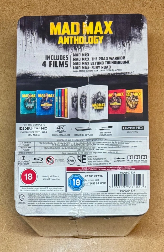 MAD MAX ANTHOLOGY   (UK) 4K + BLU RAY STEELBOOK COLLECTION - NEW & SEALED - Image 3 of 4