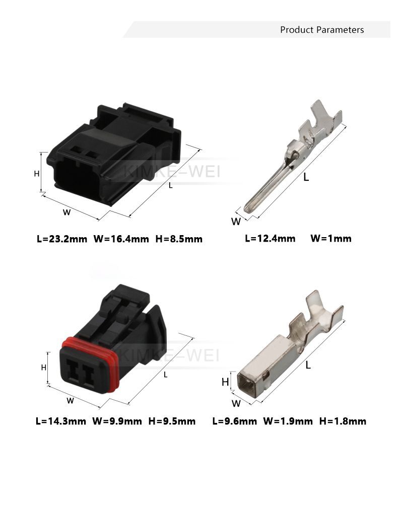 2 Pin JAE Motorcycle Car Male Female Connector Plug Kit For