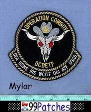 DEA OCDTF OPERATION COWBOY TEXAS DRUG TASK FORCE Federal Police Patch SKULL 8A