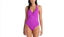 Bleu Rod Beattie Let's Get Twisted Plunge One Piece Swimsuit 10