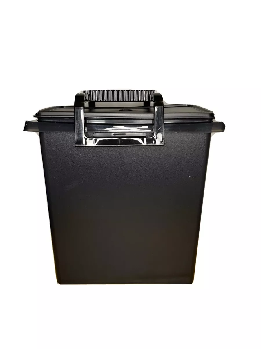 Tupperware Carry All Large Tote Storage Container Handle Black New