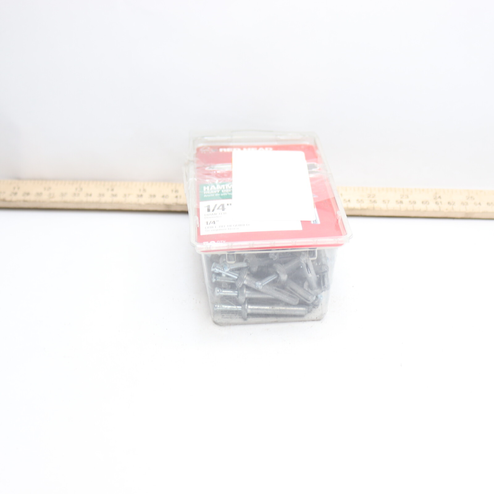 (50Pk) Red Head HammerSet Nail Drive Concrete Anchors Steel 1/4" x 1