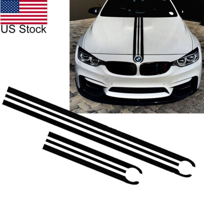 2pcs Black Front Bumper Hood Rear Trunk Vinyl Sticker Decal For BMW 1 3 5 Series