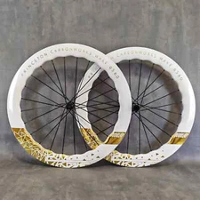 700C Carbon Road Bike Wheelset Disc Brake Tubeless Tubular Wheels UD Glossy