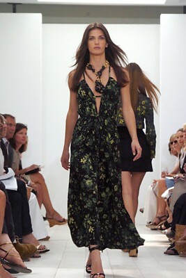 gucci green floral dress Blue Alessandro Michele Floral Silk Dress main image 0