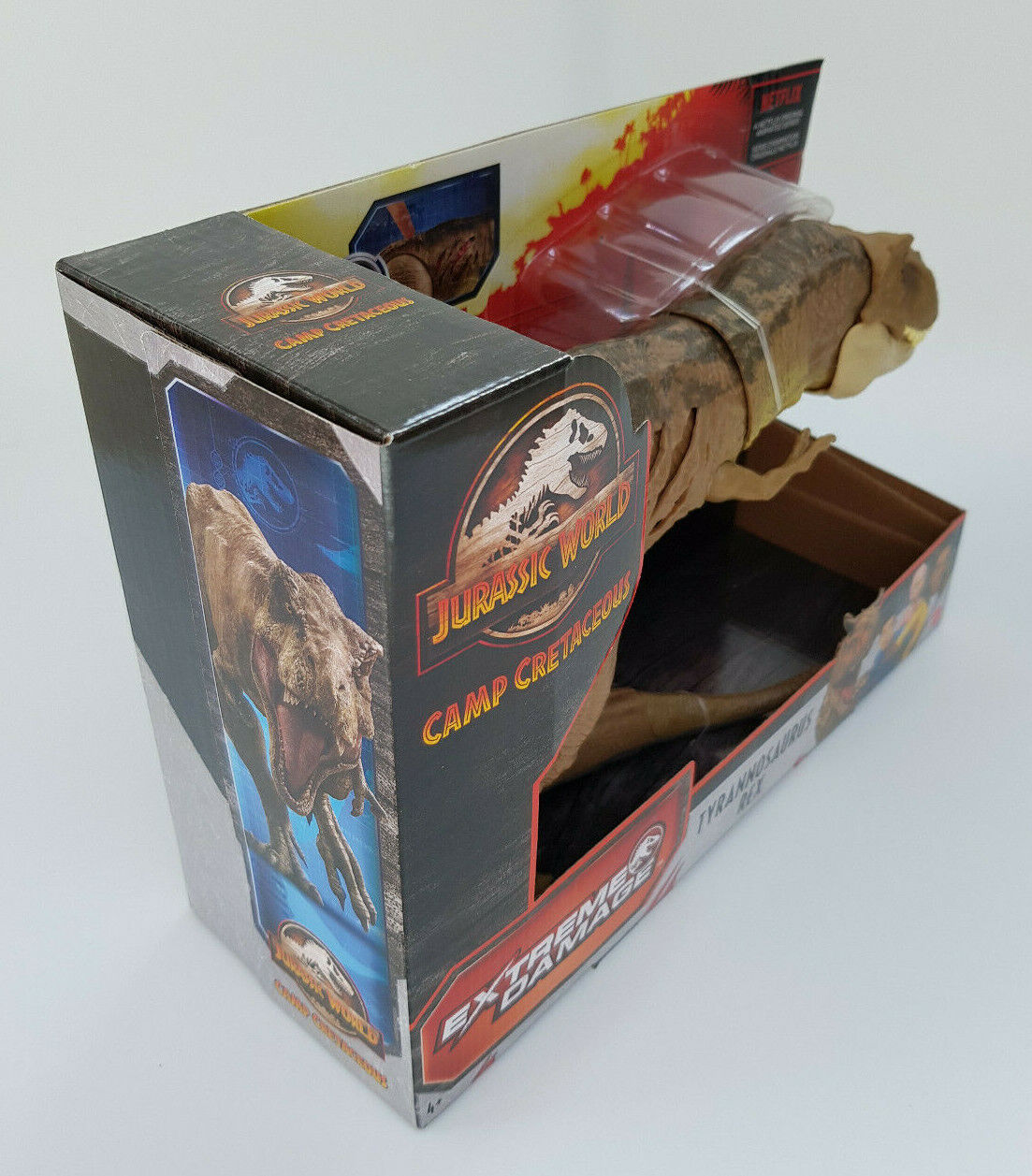 Jurassic World Dinossauro de brinquedo Extreme Damage T.Rex, Multicolorido