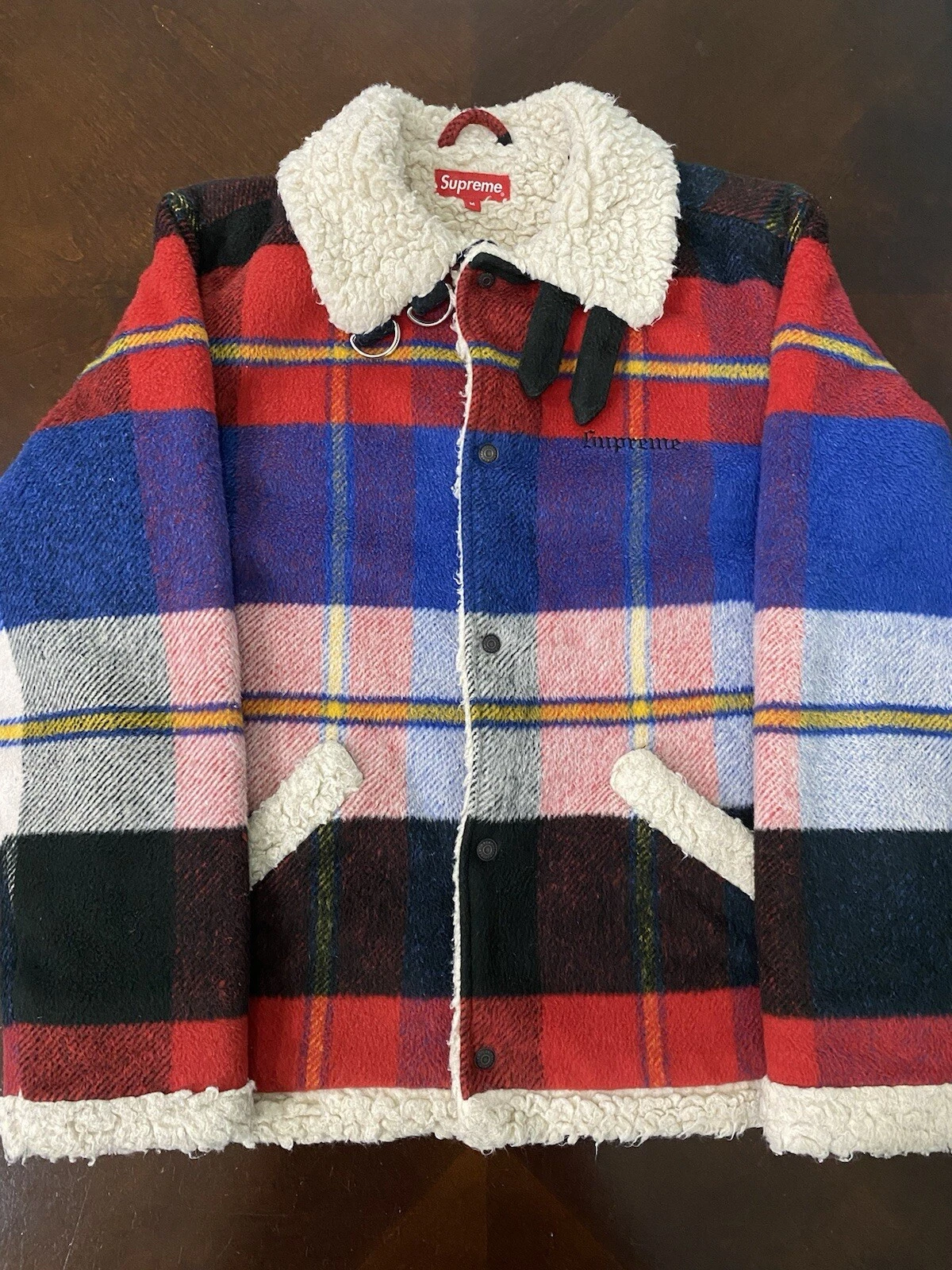 *ÉCHANTILLON INÉDIT* Plaid suprême Shearling Bomber plaid rouge
