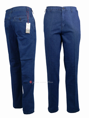 Pantalone Uomo Classico Con Pens Elegante Taglie Forti Calibrato Cavallo Alto 59 61 63 65 67 69