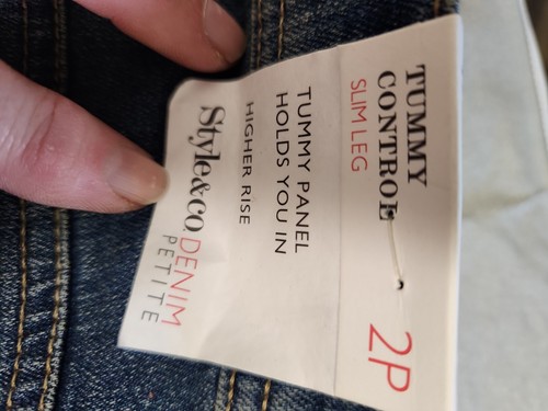 Style & Co Women's Petite Tummy-Control Slim-Leg Jeans Blue Size 2 New - Picture 6 of 8