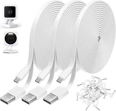 3 Pack 10ft Power Extension Cable Compatible With Wyzecamwyzecam Panwyze Cam Ogk