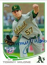 Tommy Milone Signed 2013 Topps Opening Day MLB Baseball Card #24