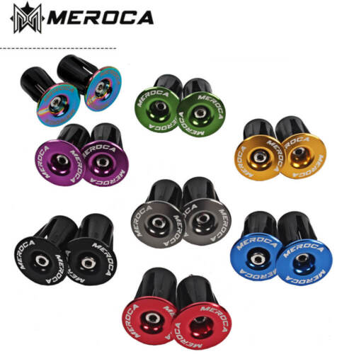 1Pairs MTB Road Bicycle Al Alloy Handlebar Grips 22mm-24mm Bar Ends Caps Plugs - Picture 1 of 21