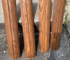 Mid Century Oak Curved Front Wood Furniture Table Legs 29” Salvage Crafter VTG