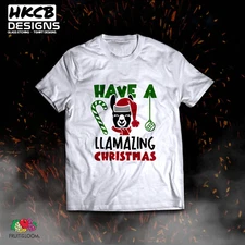 Christmas Llama T-shirt, fun Gift, Xmas, Santa, Funny Tee, alpaca Christmas tee