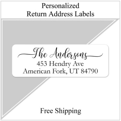 Etichetre Postali 400 Pezzi 400 Etichette Indirizzo Personalizzate - Stampa Script, 1/2 X 1 3/4 Pollici, Made In USA Etichette Adesive Personalizzate - Foto 3