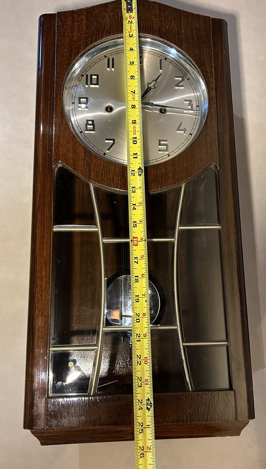 German Mid Century Modern Art Deco Westminster Chime Ehrhardt Jauch Wall Clock eBay