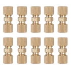 10Pcs Brass Line Compression Fitting Connector 3/16" OD Hydraulic Brake Union US