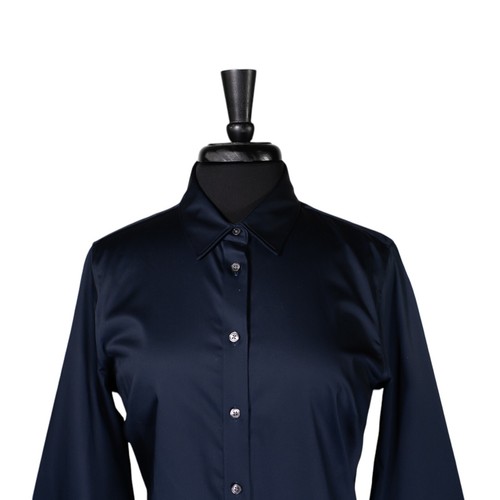 Camicia Banana Republic blu navy elasticizzata con bottoni sartoriale vestibilità ufficio top 10 nuova con etichetta - Foto 4 di 8