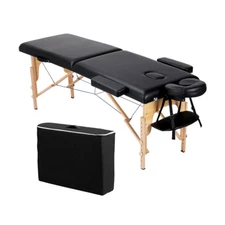 84" L Massage Table 2 Fold Adjustable Portable Facial Spa Salon Bed Tattoo Black