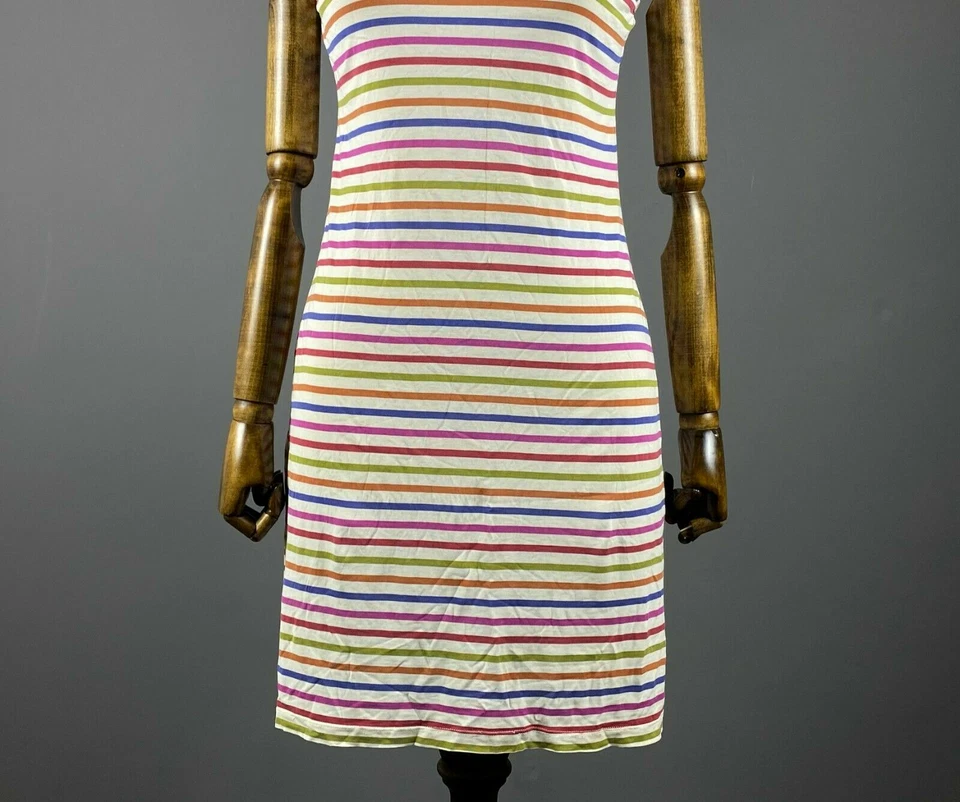 Ladies Gudrun Sjoden Multicolour Stripe Silk Sleeveless Bodycon Dress Size S - Image 3 of 4