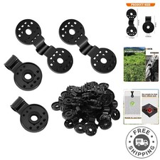 40 Piece Shade Cloth Plastic Clips Round Plastic Black Clips for Sun Shade Ne...