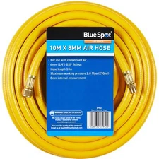 BlueSpot Rubber Air Hose Line 10m For Air Compressor 1/4" BSP 8mm Bore 290 psi
