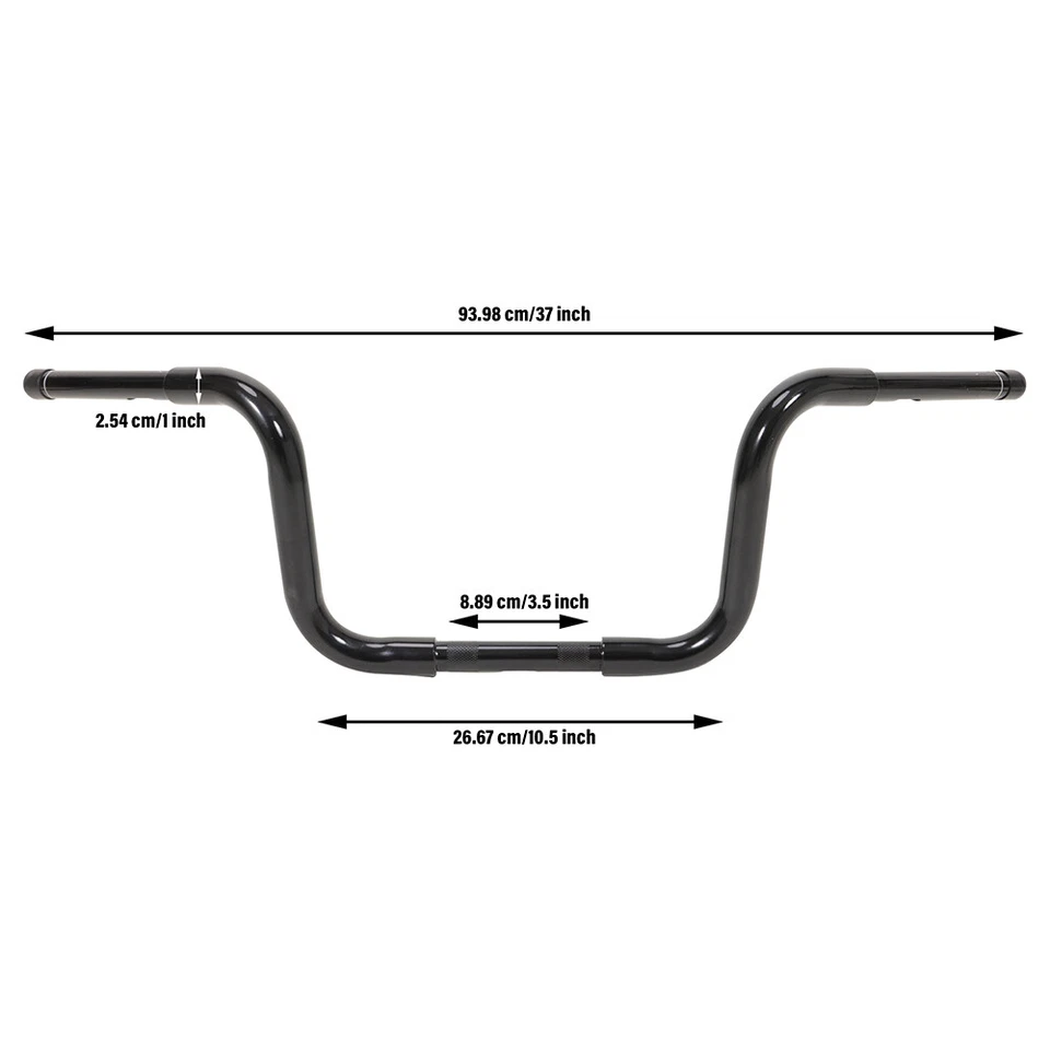 10" Rise Ape Hanger 1" Fat Bar Handlebar Fit For Harley Sportster Softail Dyna - Imagem 2 de 4
