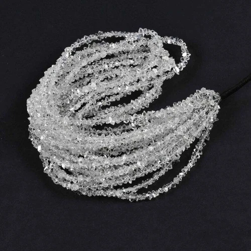 Natural Herkimer Diamond Gemstone 4-6mm Point Nuggets Beads 8"