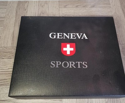 Vintage Geneva Elegant Collection Watch Set Tie Wallet With Case Never Used Read