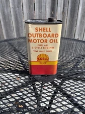SHELL OUTBOARD MOTOR OIL CAN 5 HALF PINTS
