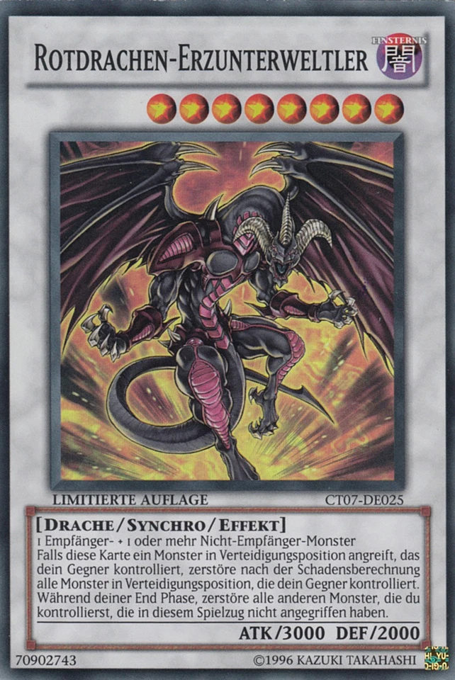 YU-GI-OH, ROTDRACHEN-ERZUNTERWELTLER, SR, CT07-DE025, LIM - Bild 1 von 1