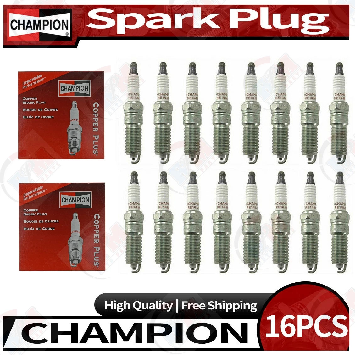 Champion SET OF 16 Spark Plugs 5.7L for Hemi Chrysler Jeep RAM Dodge RE14MCC4