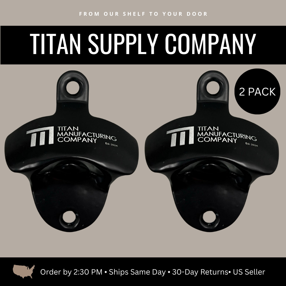 2 - PACK Limited Edition Titan Wall Mount Bottle Opener vintage screw in table