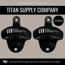 2 - PACK Limited Edition Titan Wall Mount Bottle Opener vintage screw in table