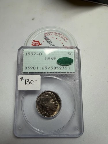 1937-D Buffalo Nickel Ms 65 PCGS Old Holder