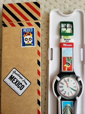 NIB Swatch K'IIN PLAYA Greetings From Mexico 41mm Destination