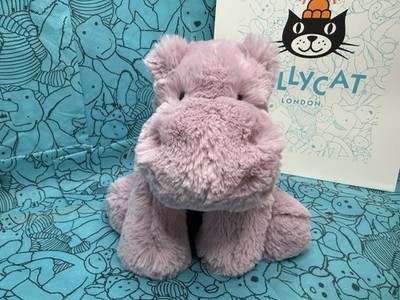  Smudge Hippo Medium カバ ヒッポぬいぐるみ Jellycat Smudge Hippo MEDIUM - Purple Plush - NWT/with DUSTBAG