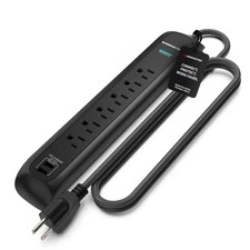 Monster Power Surge Protector 1200J 6ft Heavy Duty 6-Outlet 2-USB Power Strip