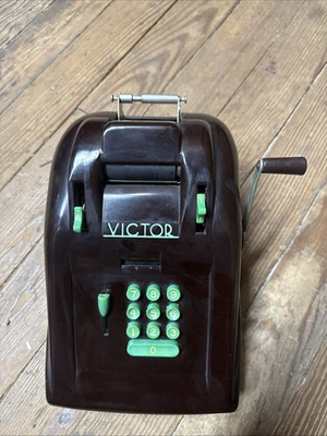 #ad #ad VTG Victor Adding Machine Bakelite w Jade Keys Art Deco Model With Cover $150.00