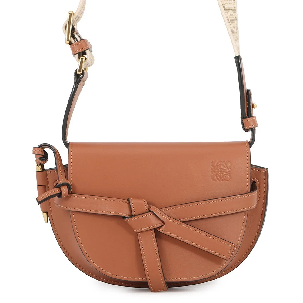 Loewe — LOEWE Gate Shoulder Bag Size Mini Leather/Canvas Brown A650N46X13