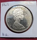 1965 BRILLIANT UNCIRCULATED CANADIAN SILVER DOLLAR COIN-MONEY