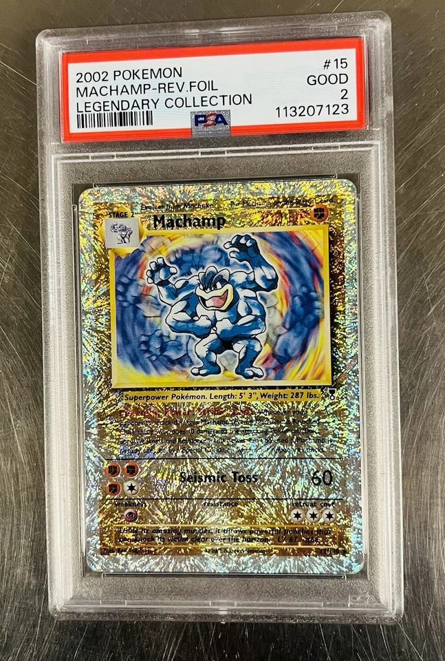 2002 Pokemon Machamp Legendary Collection Reverse Holo 15/110 PSA 2 - Image 2 of 4